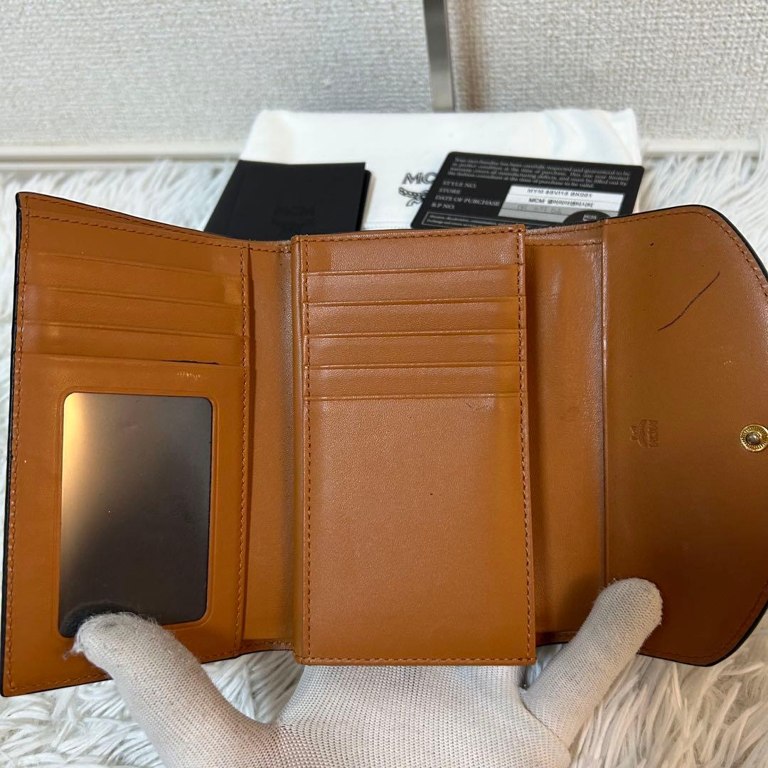 【美品✨ヴィセトス/正規品】エムシーエム　折り財布　レザー　ブラウン　黒　人気