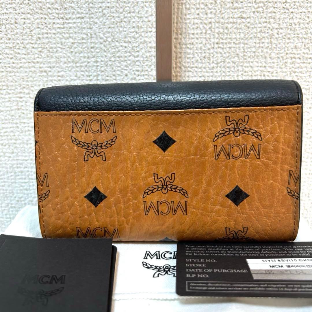 【美品✨ヴィセトス/正規品】エムシーエム　折り財布　レザー　ブラウン　黒　人気