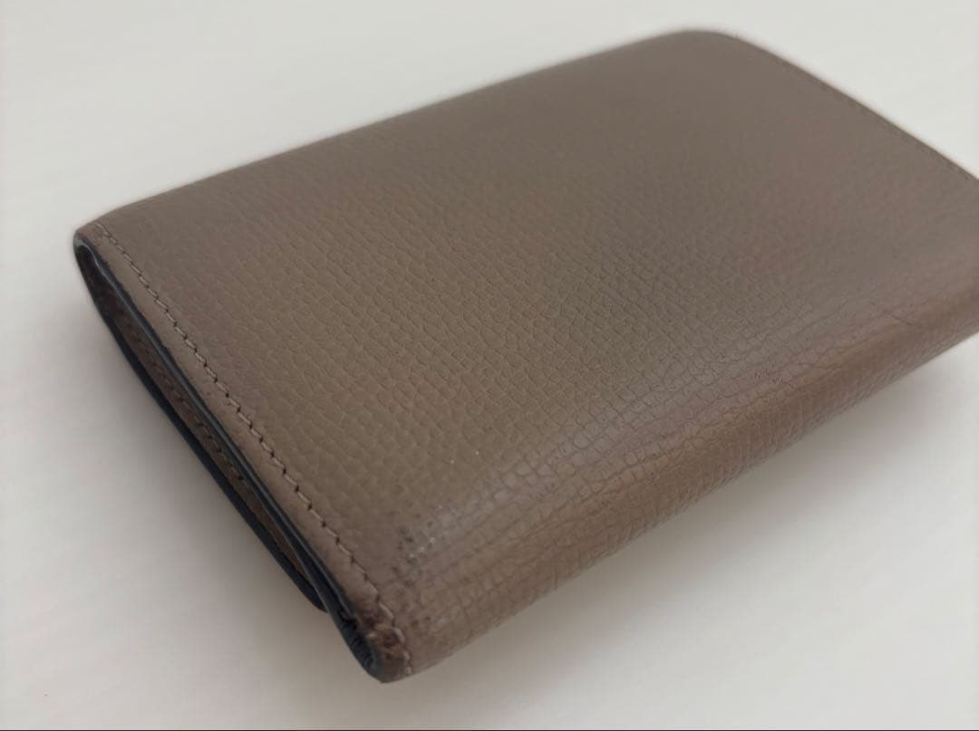 LOEWE レザー 三つ折り財布　サンド