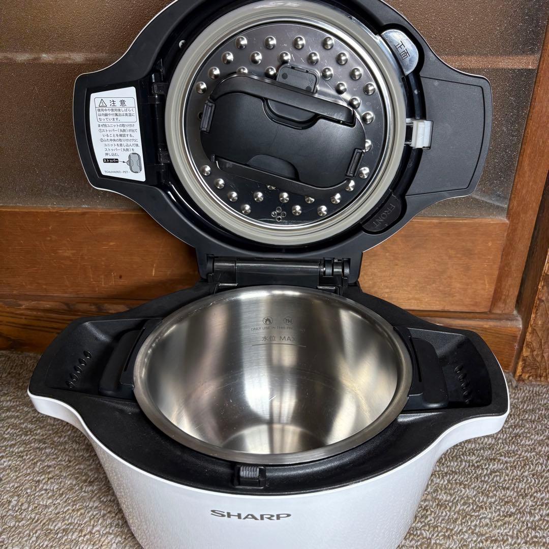美品 ヘルシオ ホットクックKN-HW16D-W SHARP電気圧力鍋1.6L