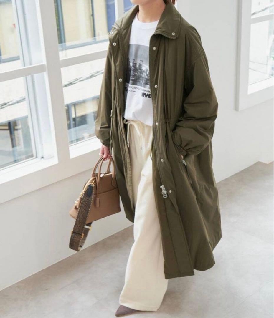 Spick & Span スピックアンドスパン撥水パディングコート　カーキ　36