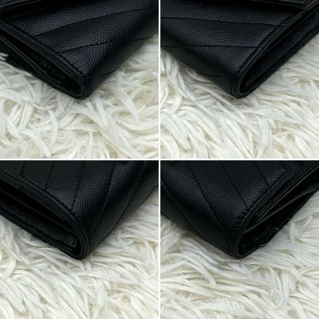 専用◆極美品◆SAINT LAURENT キルティング YSLロゴ 三つ折り財布