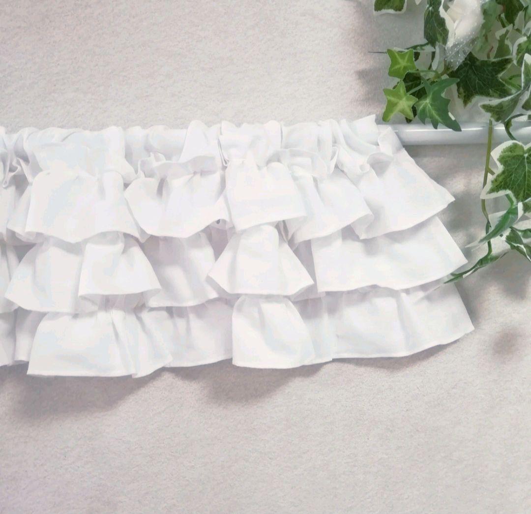 やーさん様特注品♥幸せのカフェカーテン♡3段フリル♡丈30cm×横90cm×2枚