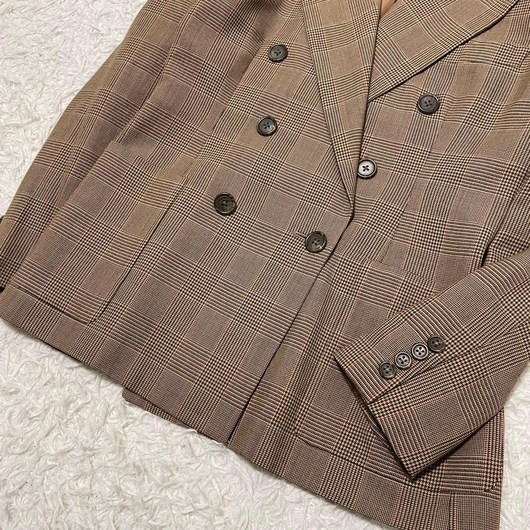 美品 ラルフローレン グレンチェック ブレザー ハニーベージュ 11/L相当