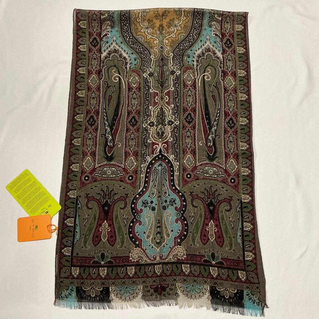 洗練されたデザイン　ETRO 正規品　ペイズリー スカーフ　ショール　J