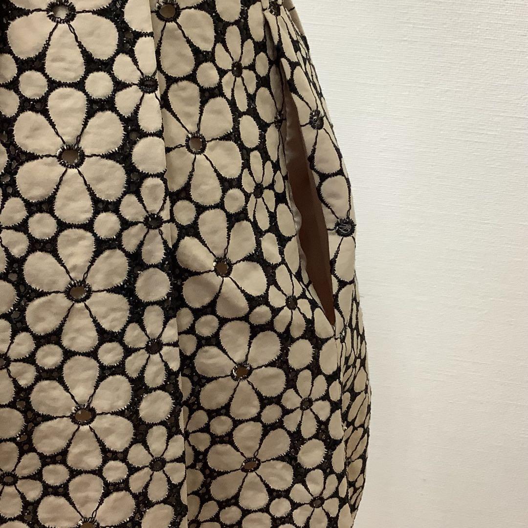 【0】TOCCA ♡ トッカ フラワーレース 切替ワンピース ブラック ベージュ