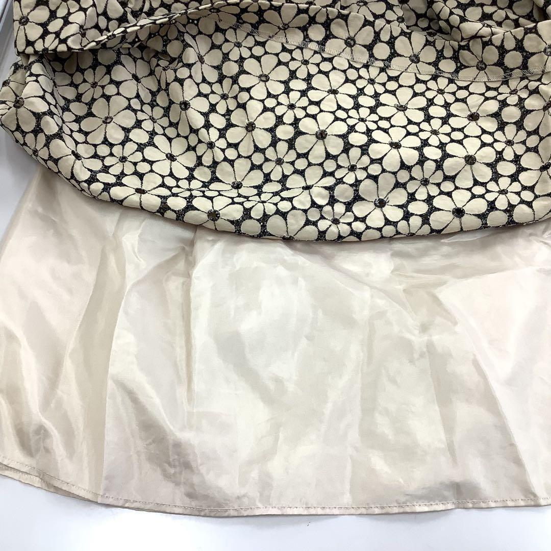 【0】TOCCA ♡ トッカ フラワーレース 切替ワンピース ブラック ベージュ
