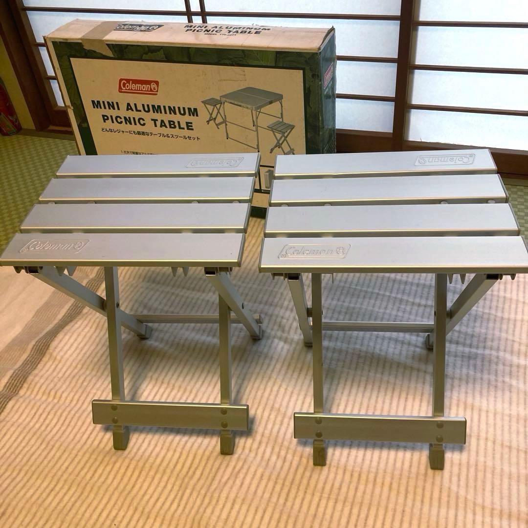 Coleman ミニアルミニウム テーブル イス 2脚　コンパクト収納