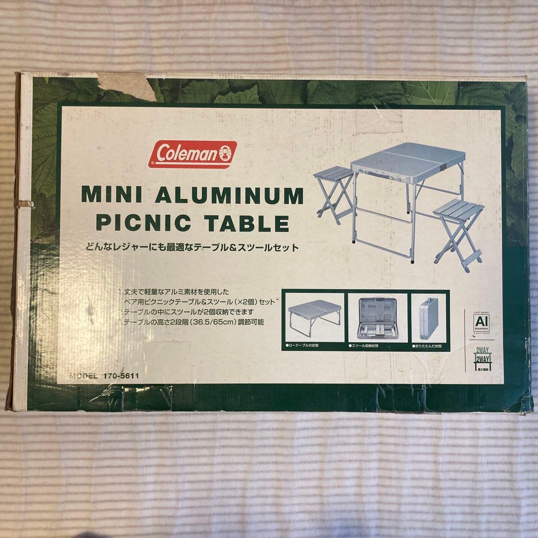 Coleman ミニアルミニウム テーブル イス 2脚　コンパクト収納