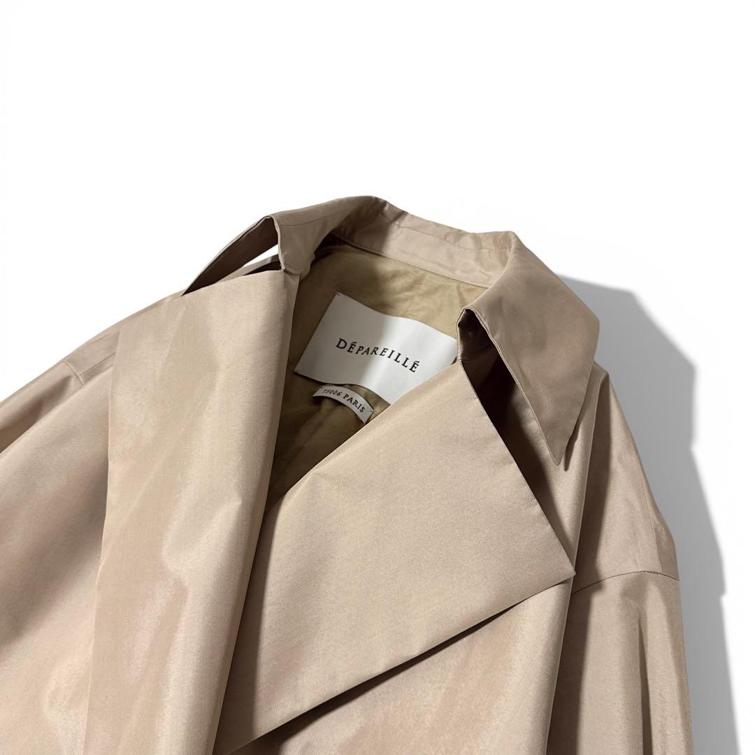 新品タグ付き✨️￥13万　22SS　デパリエシルクポリエステルガウンコート　38