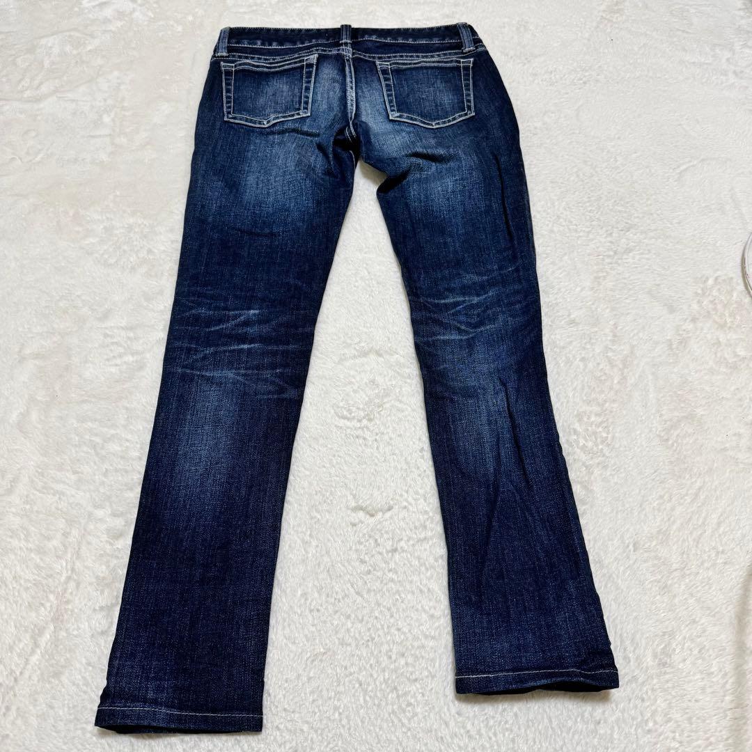 【美品】マウジー ストレッチ入り ローライズ スキニーデニムパンツ