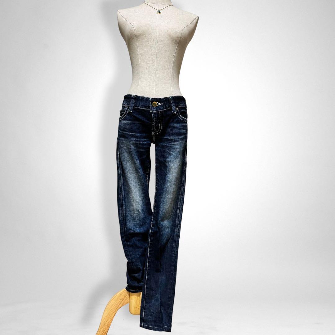 【美品】マウジー ストレッチ入り ローライズ スキニーデニムパンツ