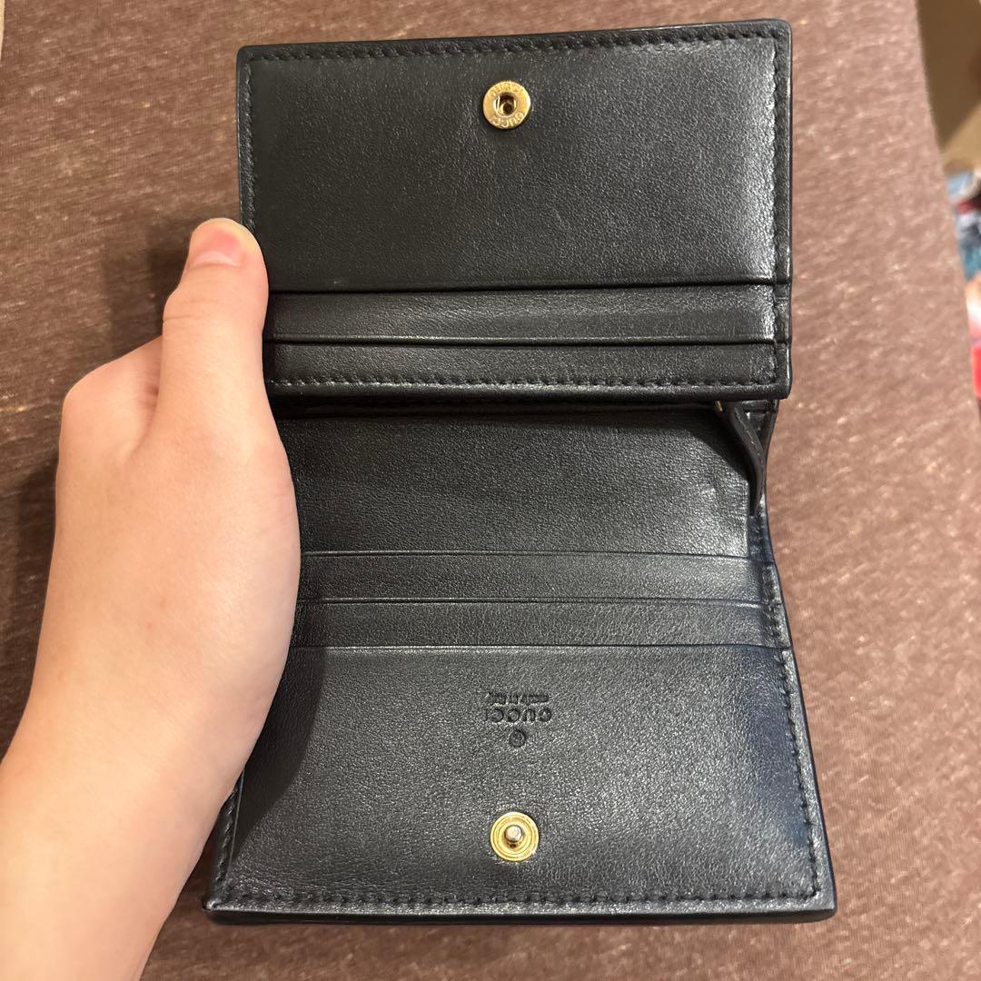 ジ*可様 GUCCI マトラッセ マーモント ミニウォレット ブラック 最終値下