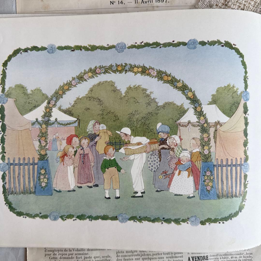 1912年アンティーク美しい絵本フランス語　洋書ジャンクジャーナル古書ルメール