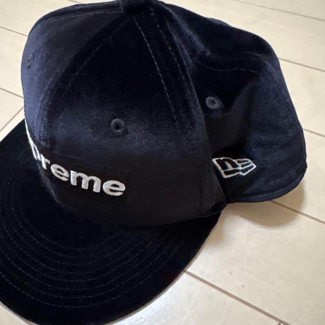 Supreme ベロアキャップ ブラック