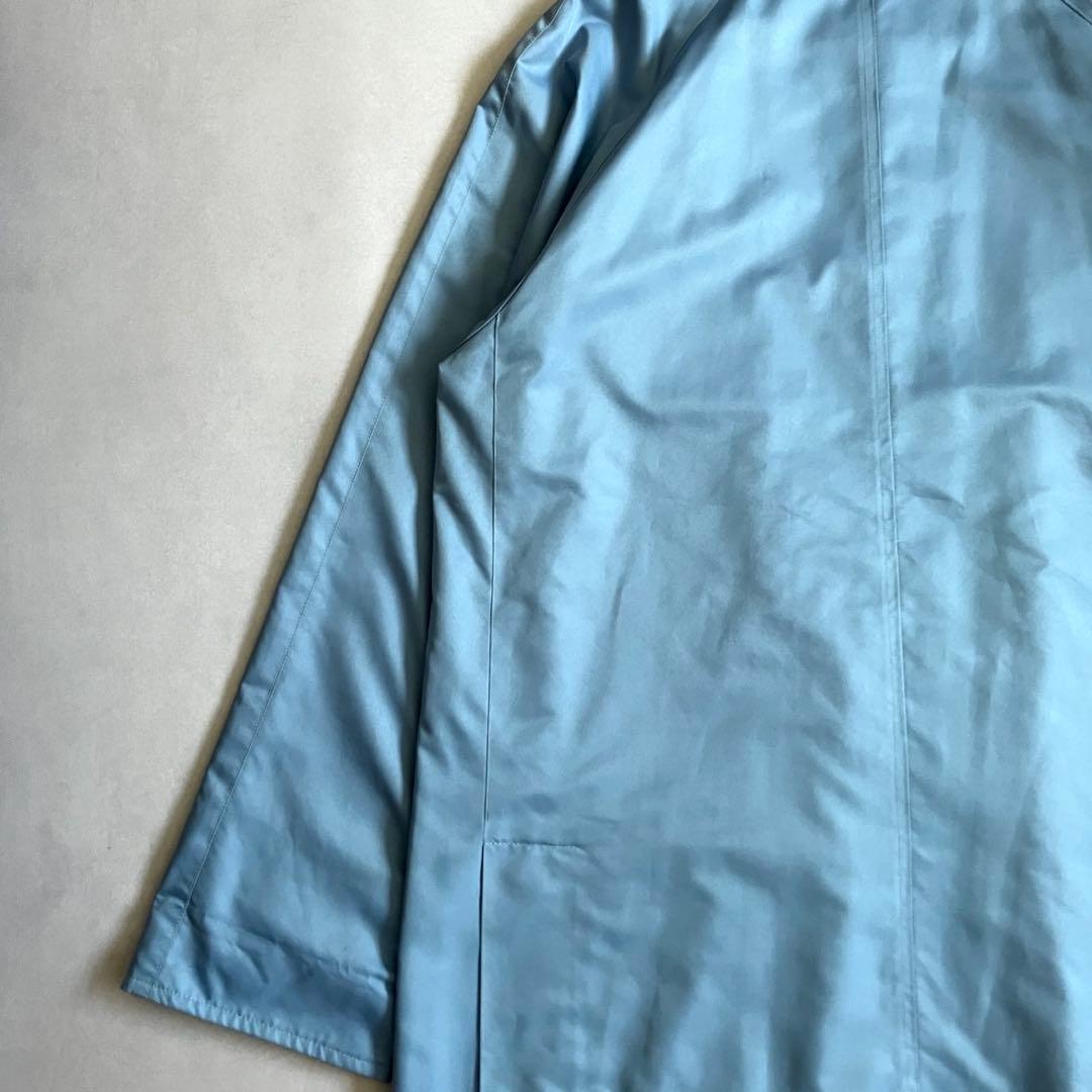 希少色　BURBERRY LONDON ステンカラーコート ショート　水色　L