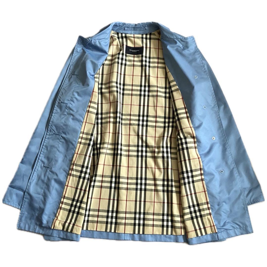 希少色　BURBERRY LONDON ステンカラーコート ショート　水色　L