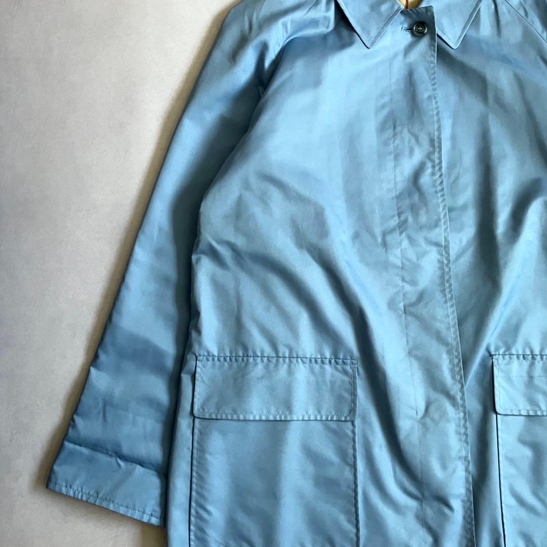 希少色　BURBERRY LONDON ステンカラーコート ショート　水色　L