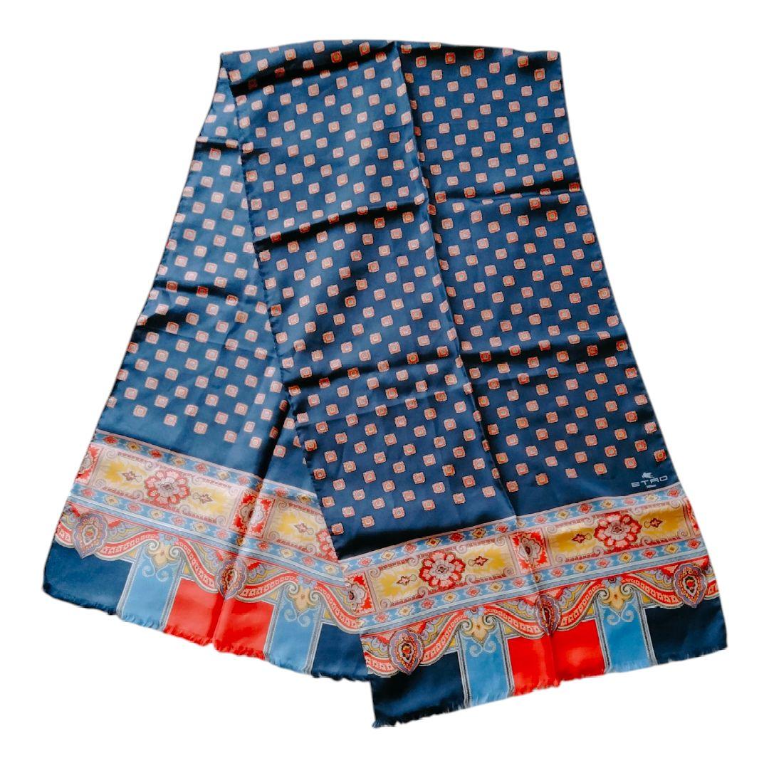 ETRO 大判ストール マフラー　総柄　100%シルク イタリア製