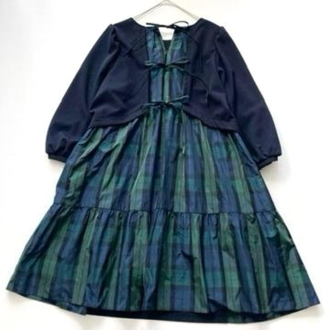 【❤︎紅緒❤︎】ローズティアラ　近年 チェック切替バックリボンチュニック