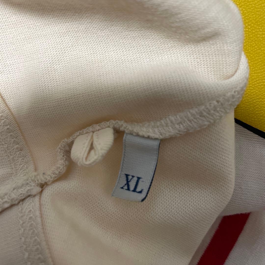 【美品】モンクレール　イエローシャーク　ワッペン付きボーダー総柄tシャツQR搭載
