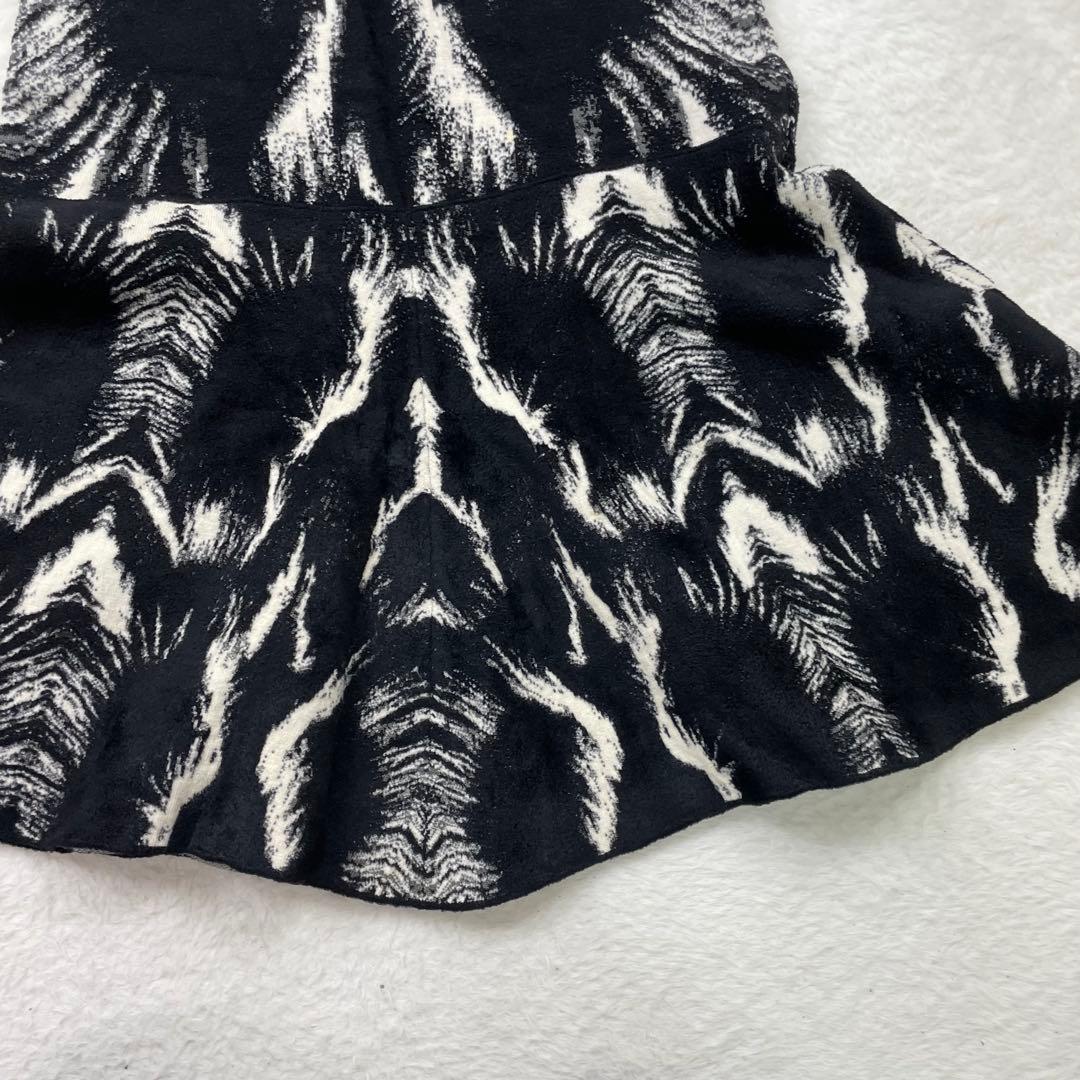 Roberto Cavalli ノースリーブフレアワンピース 黒白模様　ドレス