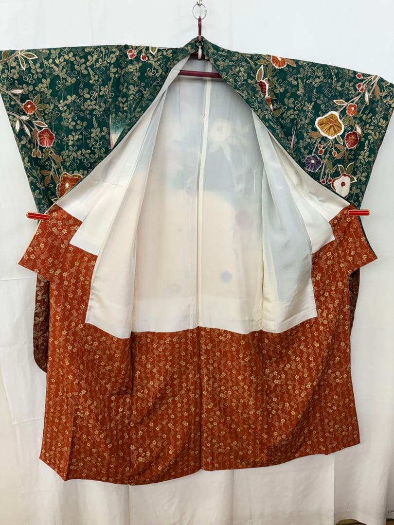 296)着物　振袖　正絹　絞り　美品　身丈157cm