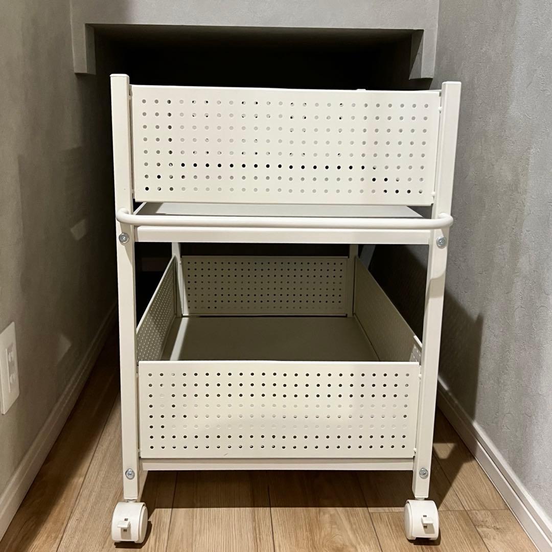山善 押入れ収納 44×75×64.5 キャスター ホワイトOPR-7544