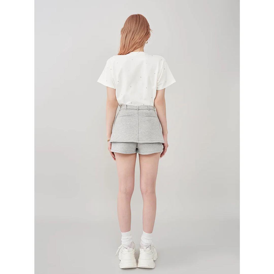 新品タグ付 ホワイト ダーリッチ キルティングアップリケビジューTシャツ フリー
