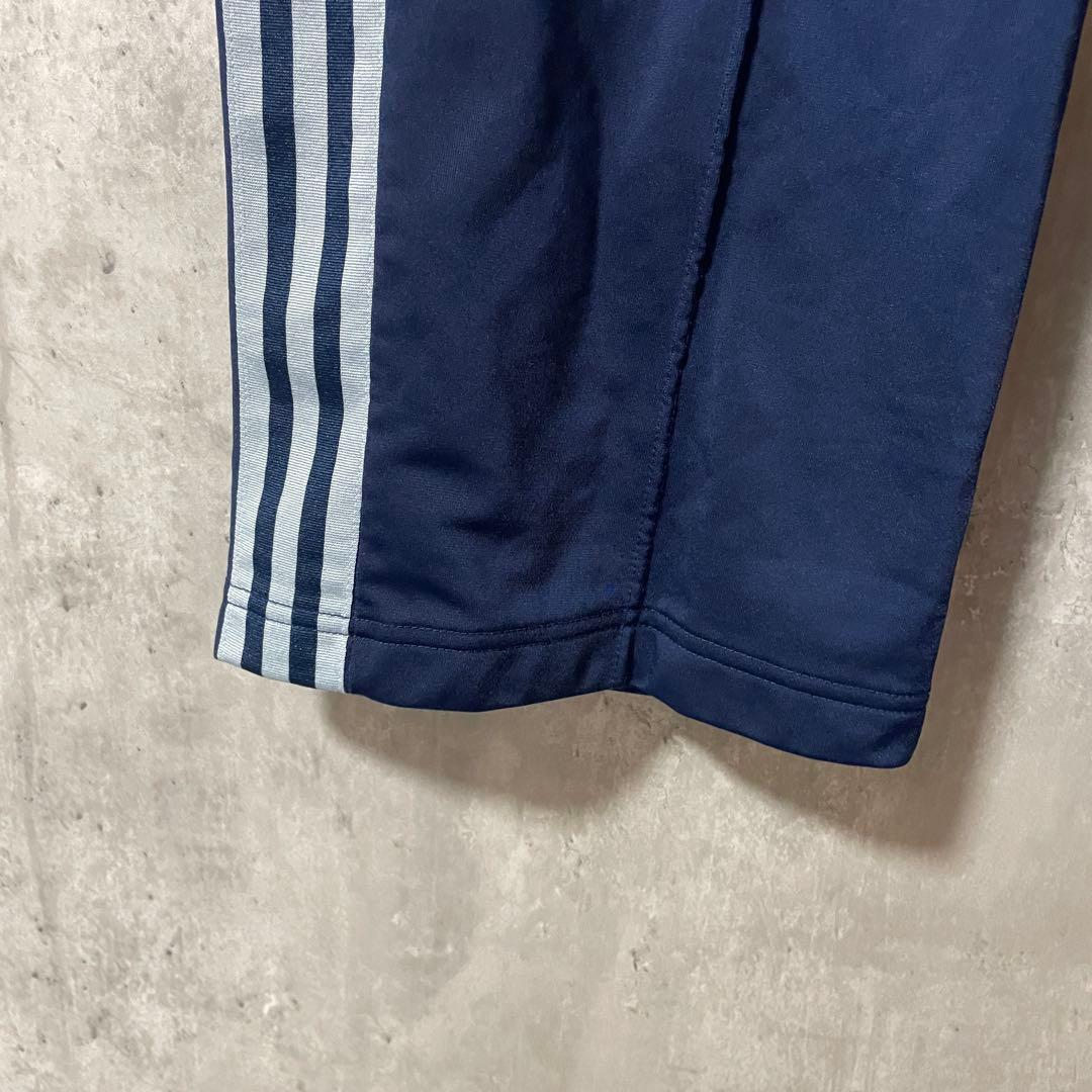 adidasアディダストラックパンツジャージ紺ネイビー水色ラインズボンワイド希少