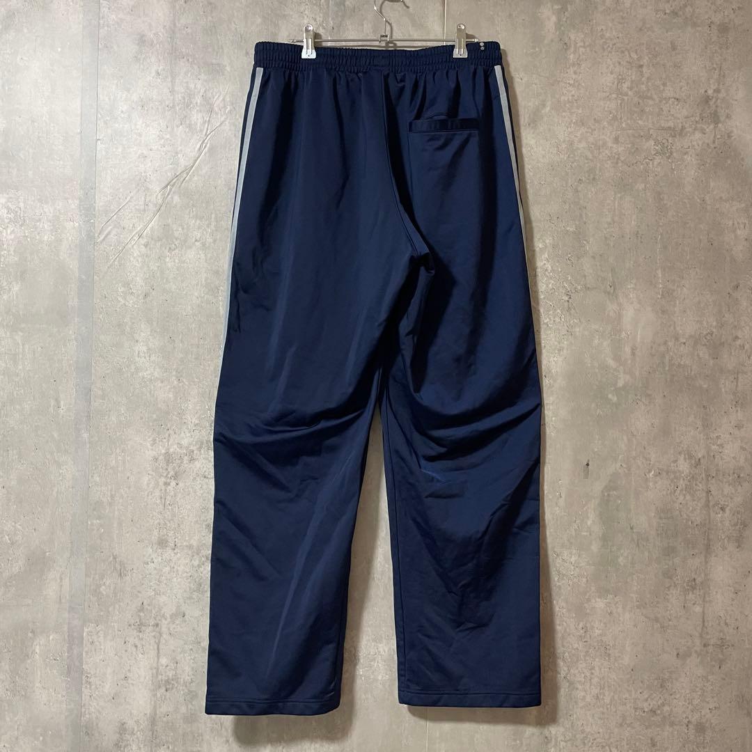 adidasアディダストラックパンツジャージ紺ネイビー水色ラインズボンワイド希少