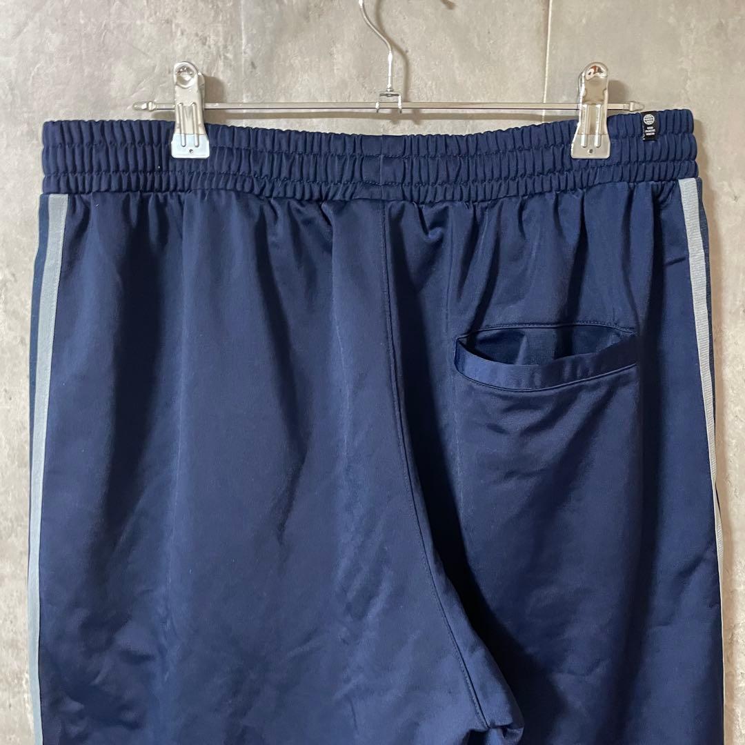adidasアディダストラックパンツジャージ紺ネイビー水色ラインズボンワイド希少