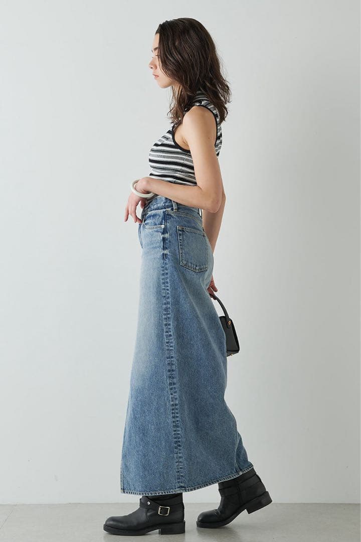 【新品未使用】Whim Gazetteデニムスリットスカート36