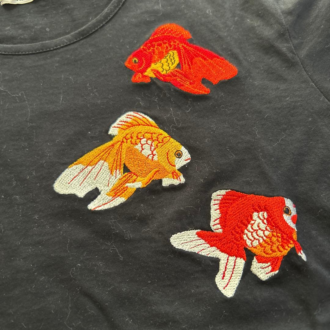 YOICHI NAGASAWA 金魚刺繍 半袖Tシャツ