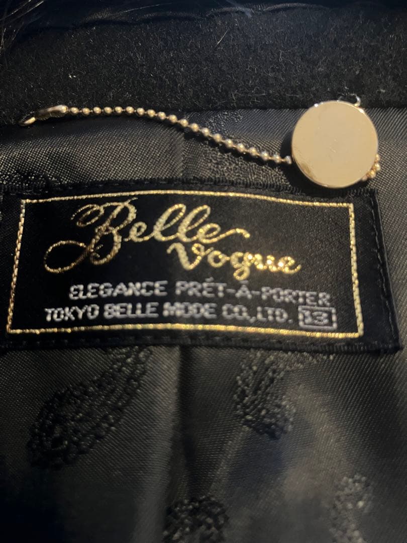 Belle Vogue 東京ベルモード 毛皮カシミアコート　ブラック