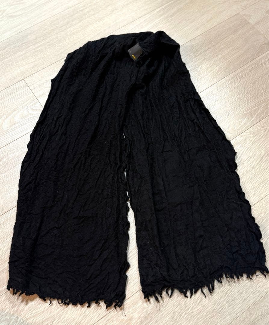 【限定値下げ‼️】 FENDI ストールブラックウールシルクフリンジ 正規品