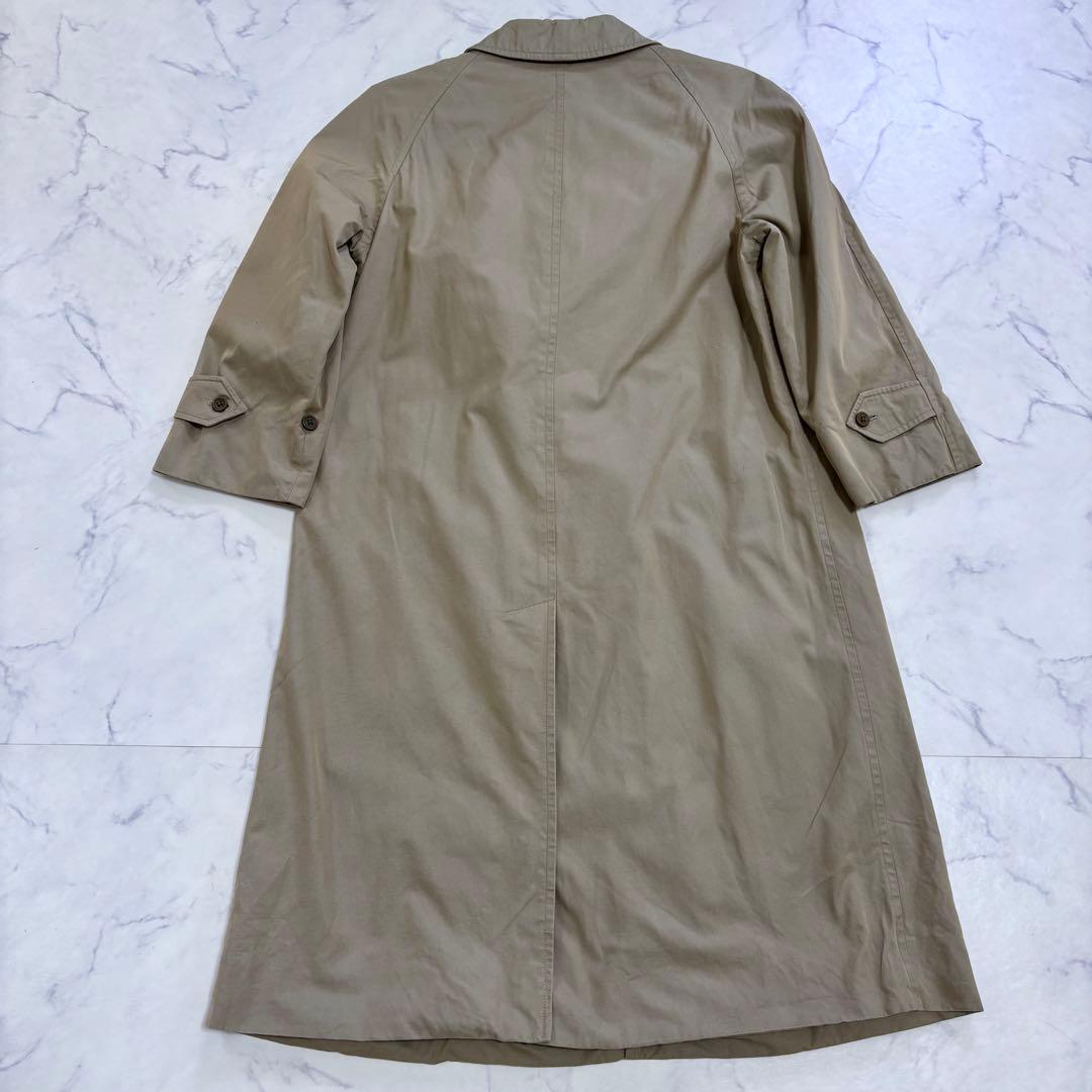 美品 バーバリー ステンカラーコート L カーキ ノバチェック レディース