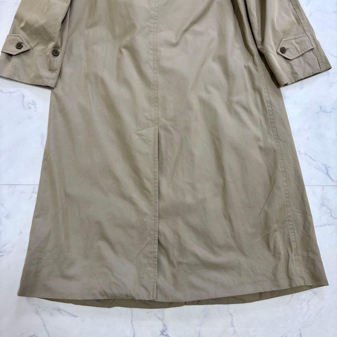 美品 バーバリー ステンカラーコート L カーキ ノバチェック レディース