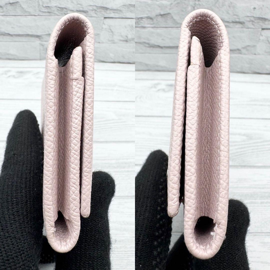 【美品】ブルガリ　名刺入れ　ビーゼロワン　ロゴクリップ　レザー　ピンク