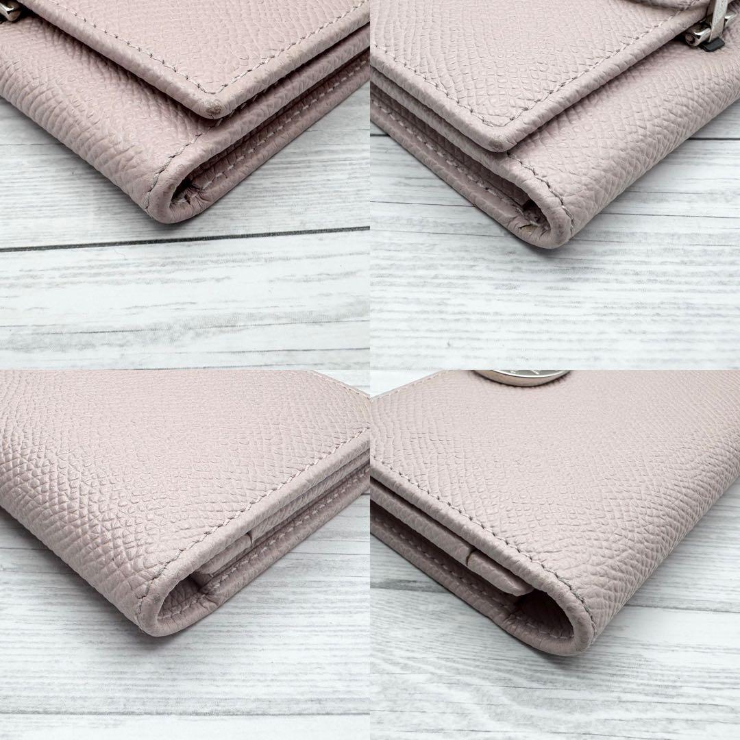 【美品】ブルガリ　名刺入れ　ビーゼロワン　ロゴクリップ　レザー　ピンク