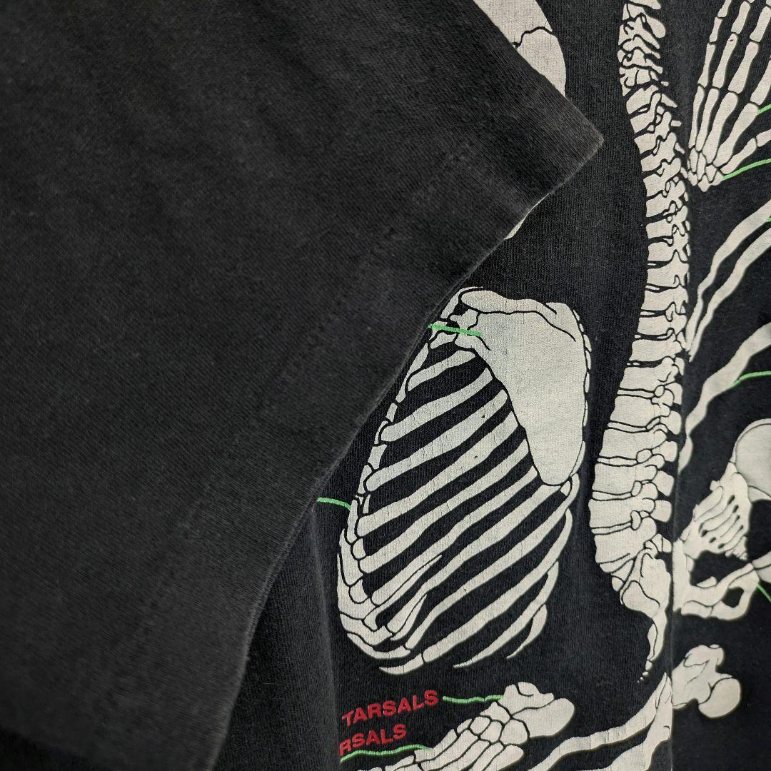 90s　USA製　Tシャツ　人骨　骨格標本　アートプリント　シングルステッチ　L