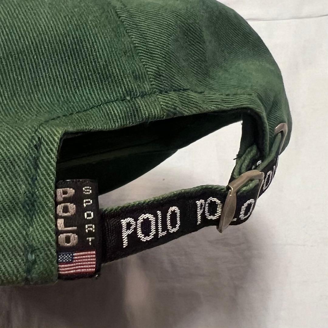 POLO SPORT ストラップコットンCAP グリーン 90s 激レア 星条旗