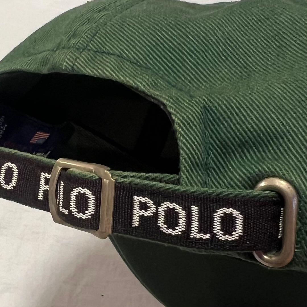 POLO SPORT ストラップコットンCAP グリーン 90s 激レア 星条旗
