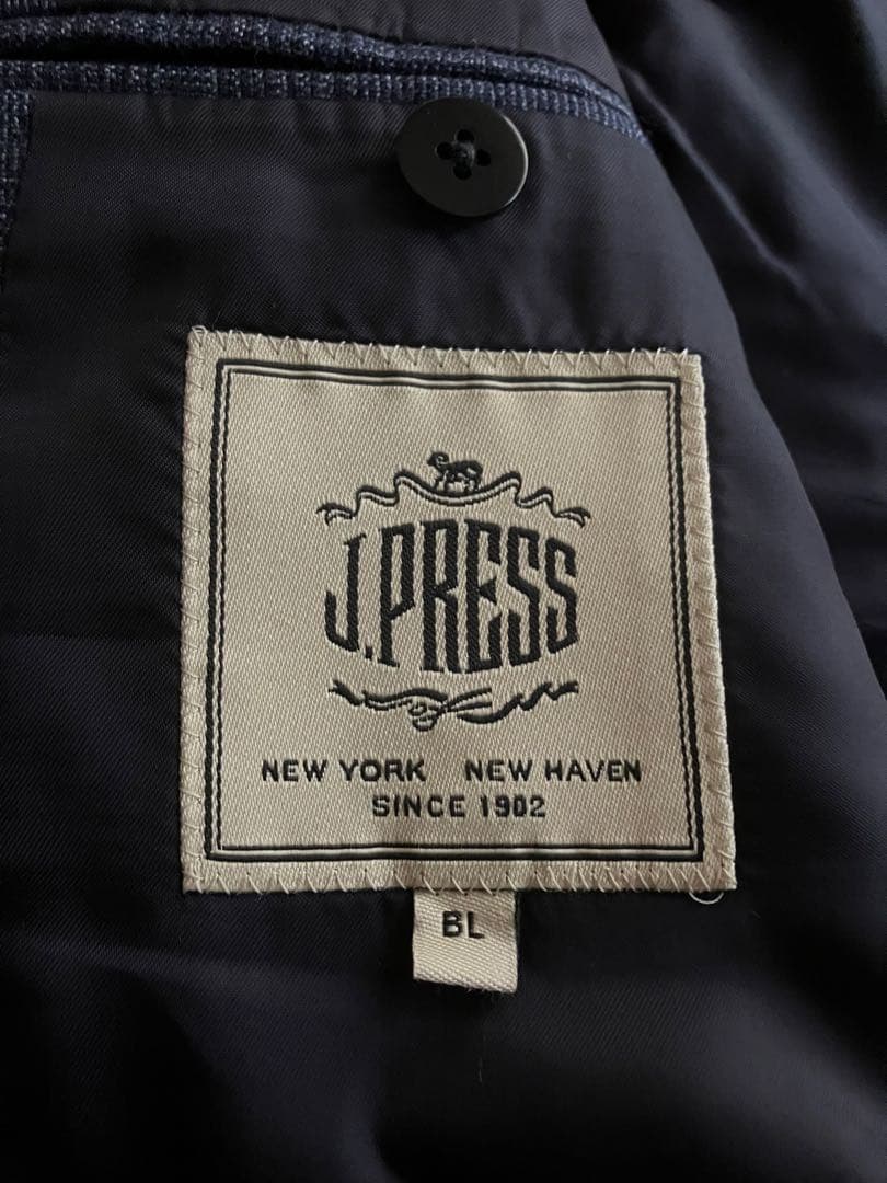 J.PRESS ソフトタッチツイスト カラーミックスチエック ジャケット BL