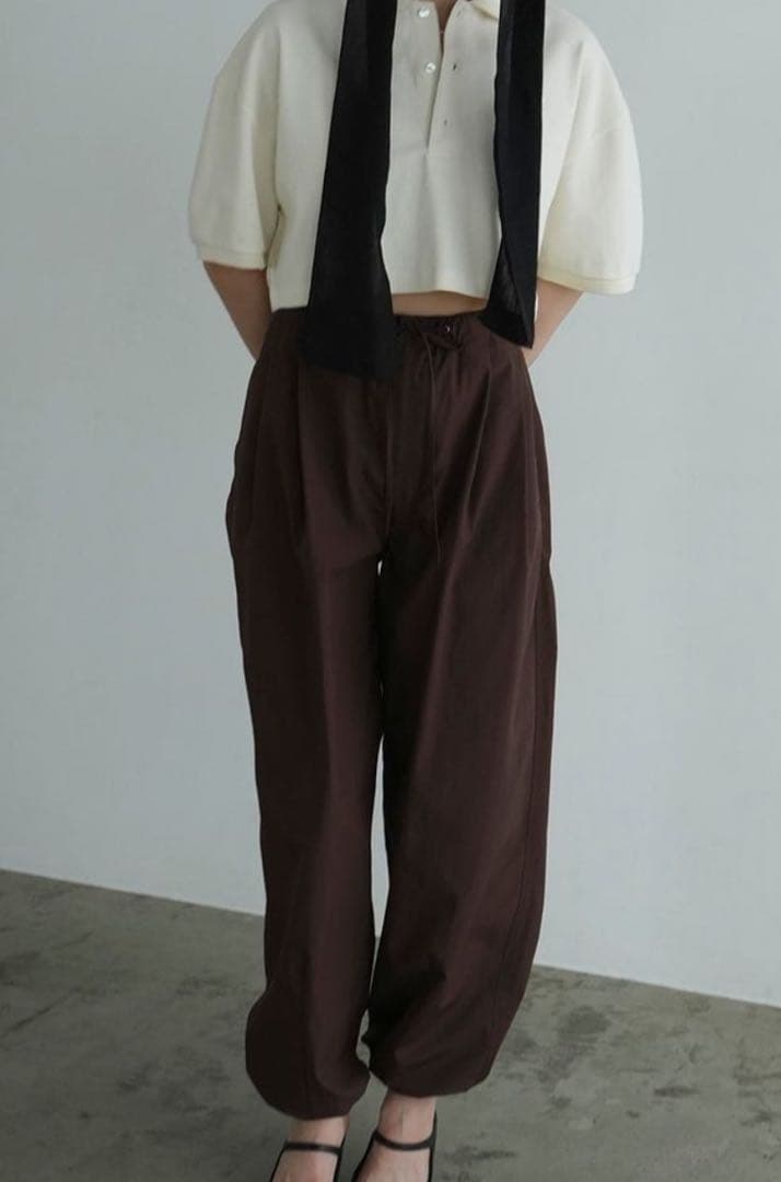 CLANE クラネ　CROPPED POLO TOPS クロップドポロトップス