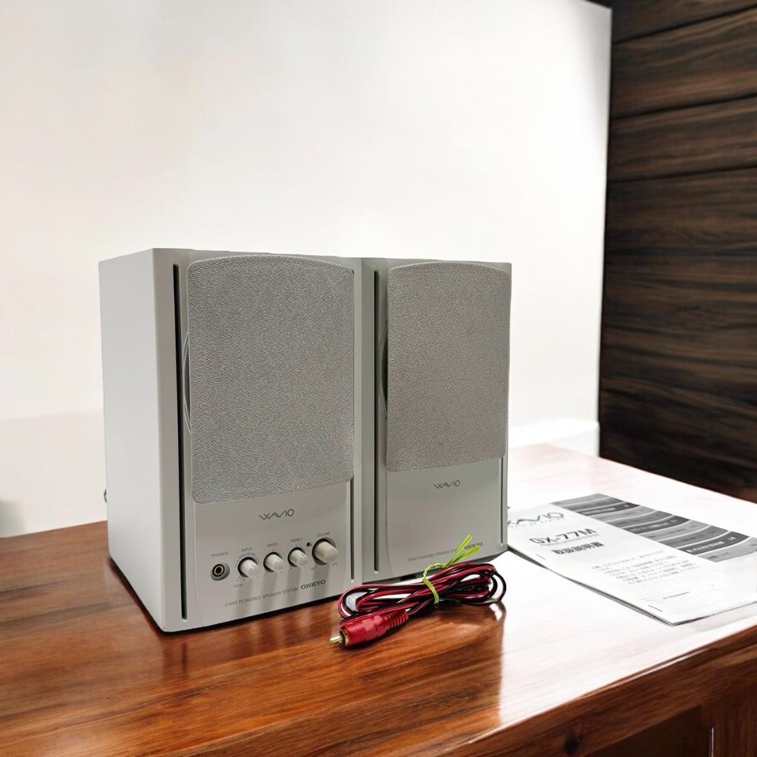 ☆良品 ONKYO WAVIO GX-77M W モニターアンプ内蔵 スピーカー