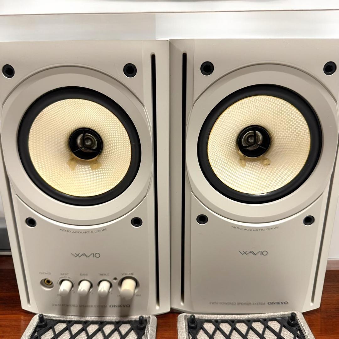 ☆良品 ONKYO WAVIO GX-77M W モニターアンプ内蔵 スピーカー