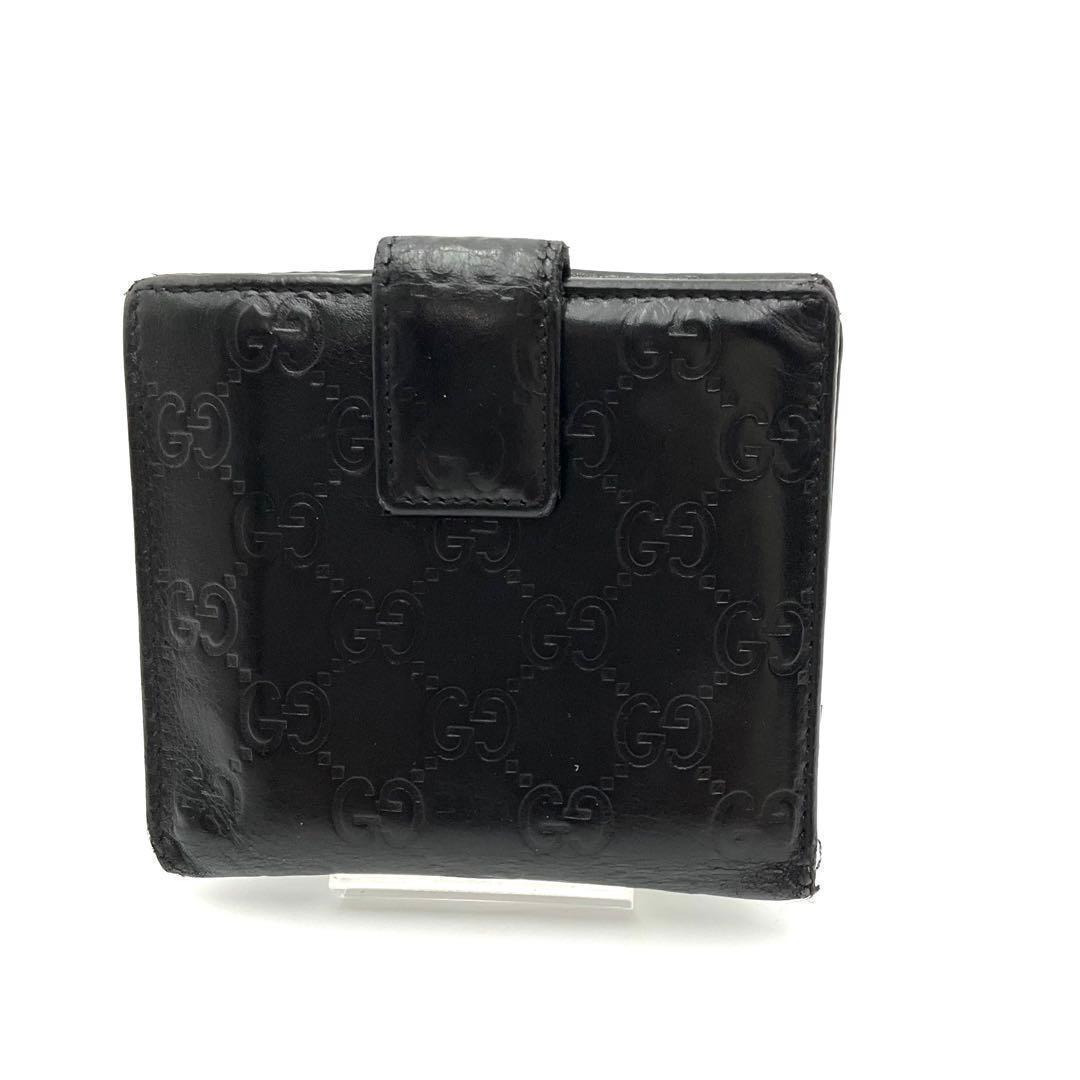 グッチ GUCCI 折財布 GG シマ レザー ブラック