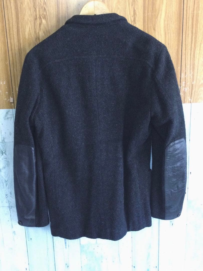 【レア美品】M-sixteen inc ウールジャケット　本革パッチ　Lサイズ