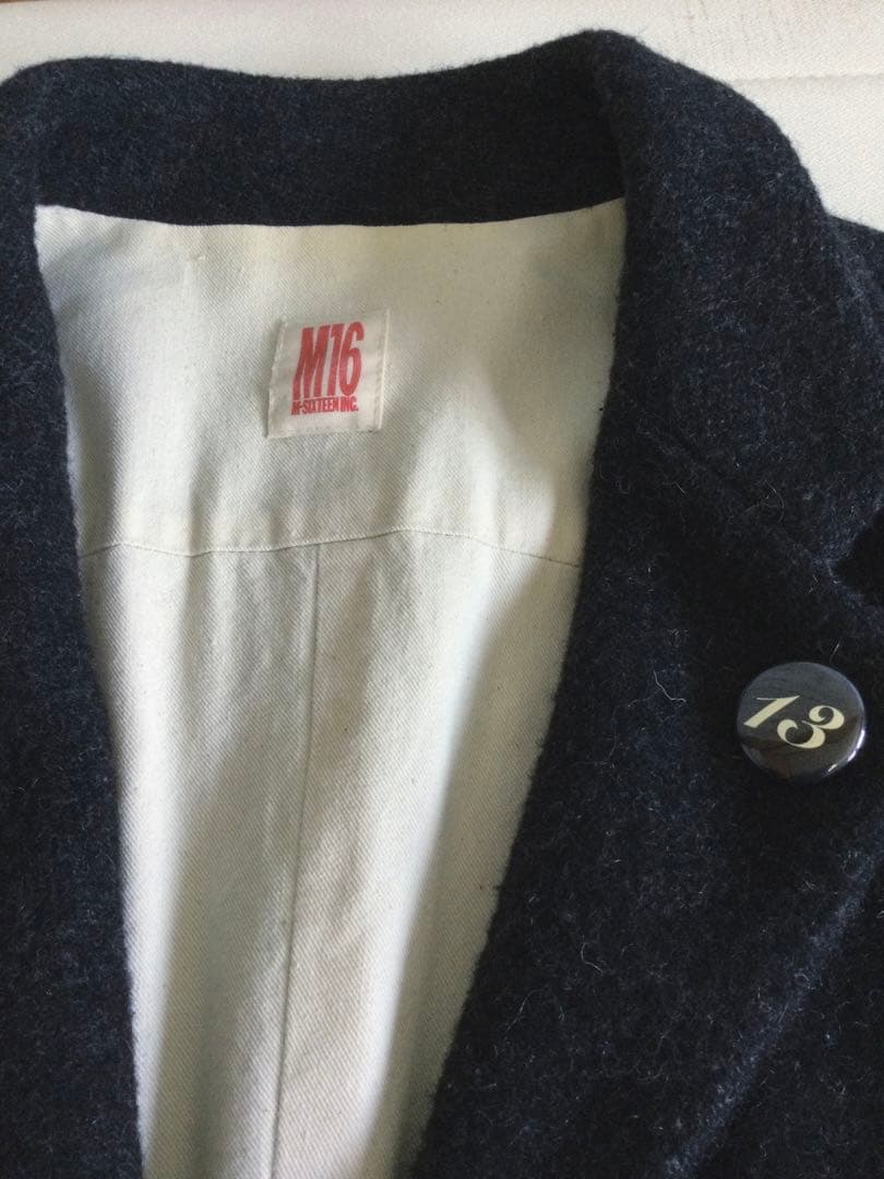 【レア美品】M-sixteen inc ウールジャケット　本革パッチ　Lサイズ